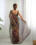 Black Soft Butterfly Net 3 Mm Seqwance Work Saree With Blouse Piece