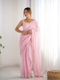 Georgette Party Wear Saree With Blouse Piece