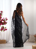 Soft Net Party Wear Saree With Blouse Piece