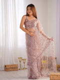 Soft Net Party Wear Saree With Blouse Piece