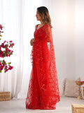 Soft Net Party Wear Saree With Blouse Piece