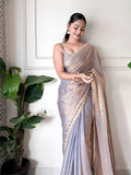 Space Silk Party Wear Saree With Blouse Piece