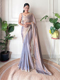 Space Silk Party Wear Saree With Blouse Piece