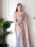 Space Silk Party Wear Saree With Blouse Piece