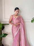 Space Silk Party Wear Saree With Blouse Piece