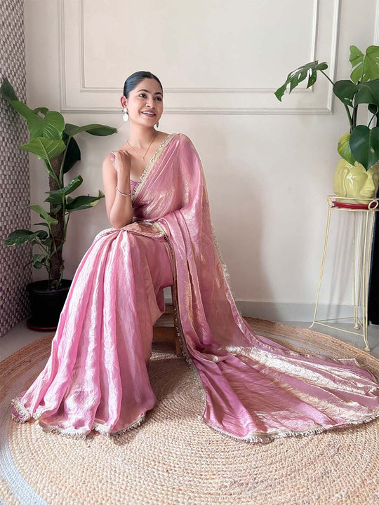 Space Silk Party Wear Saree With Blouse Piece