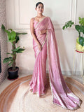 Space Silk Party Wear Saree With Blouse Piece