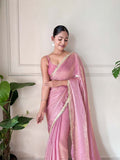 Space Silk Party Wear Saree With Blouse Piece