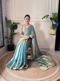 Space Silk Party Wear Saree With Blouse Piece