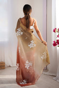 Multi Colour Crunchy Crush Pandding Dual Sequins Embroiderd Work Saree With Blouse Piece