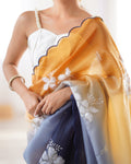 Multi Colour Crunchy Crush Pandding Dual Sequins Embroiderd Work Saree With Blouse Piece