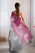 Multi Colour Crunchy Crush Pandding Dual Sequins Embroiderd Work Saree With Blouse Piece