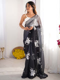 Jimmy Chu Chiffon Party Wear Saree With Blouse Piece