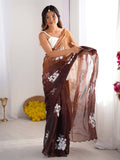 Jimmy Chu Chiffon Party Wear Saree With Blouse Piece