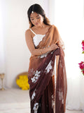 Jimmy Chu Chiffon Party Wear Saree With Blouse Piece