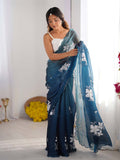 Jimmy Chu Chiffon Party Wear Saree With Blouse Piece