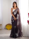 Jimmy Chu Chiffon Party Wear Saree With Blouse Piece