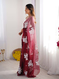 Jimmy Chu Chiffon Party Wear Saree With Blouse Piece