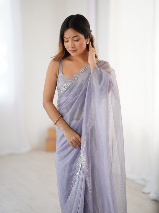 Twill Net Sequins And Moto And Cut dana Embroidered Work With Twill Net Blouse Piece