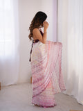 Multi Colour Nc Sattin Space Silk Arco Border Lace Saree With Blouse Piece