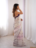 Multi Colour Nc Sattin Space Silk Arco Border Lace Saree With Blouse Piece