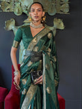 Emerald Green Banarasi Saree