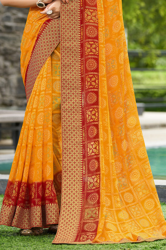 Turmeric Yellow Georgette Saree