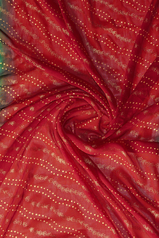 Cherry Red Georgette Saree