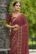 Dusky Wine Georgette Saree