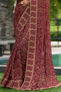 Dusky Wine Georgette Saree