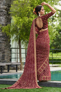 Dusky Wine Georgette Saree