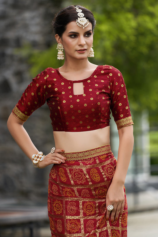 Dim Maroon Georgette Saree