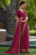 Magenta Pink Georgette Saree