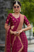 Magenta Pink Georgette Saree