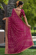 Magenta Pink Georgette Saree