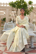 Off White Linen Saree