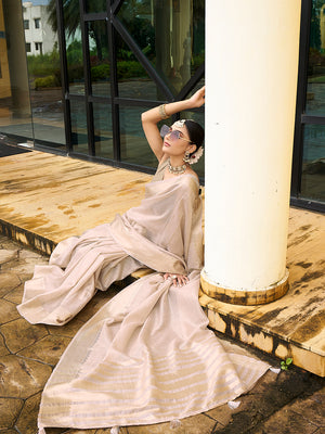 Khadi Silk Party Wear Saree With Blouse Piece