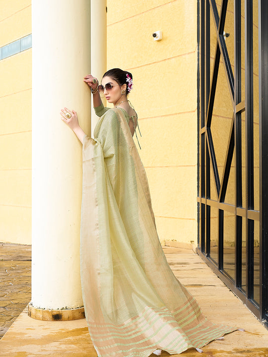 Khadi Silk Party Wear Saree With Blouse Piece