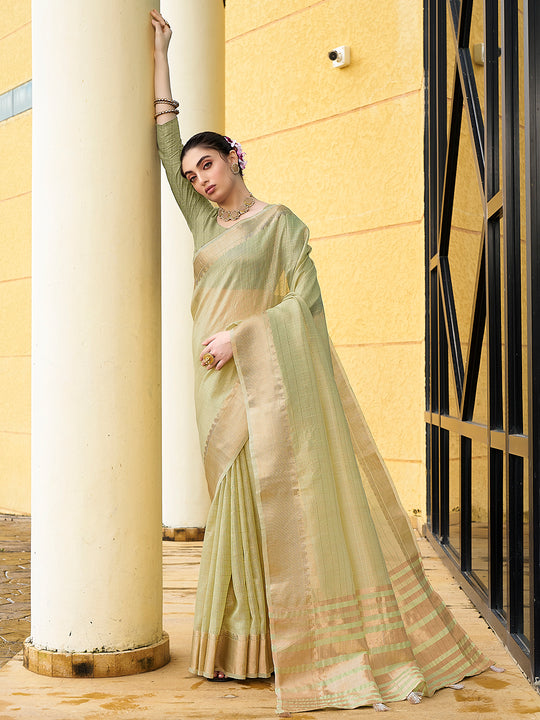 Khadi Silk Party Wear Saree With Blouse Piece