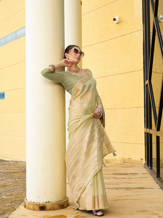 Khadi Silk Party Wear Saree With Blouse Piece