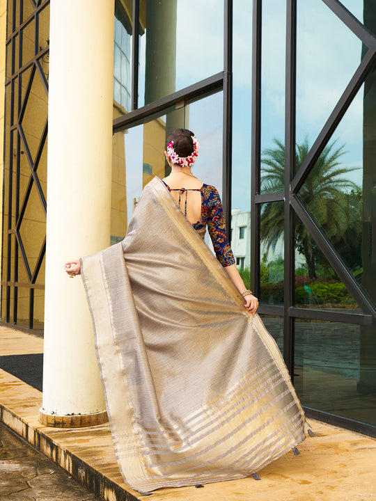 Khadi Silk Party Wear Saree With Blouse Piece