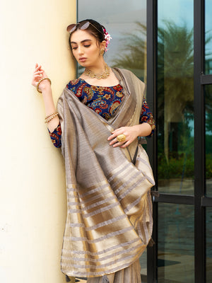 Khadi Silk Party Wear Saree With Blouse Piece