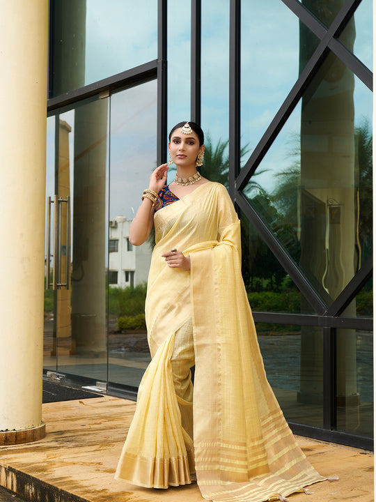 Khadi Silk Party Wear Saree With Blouse Piece