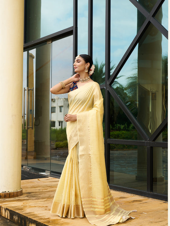 Khadi Silk Party Wear Saree With Blouse Piece