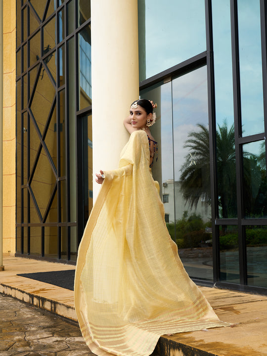 Khadi Silk Party Wear Saree With Blouse Piece