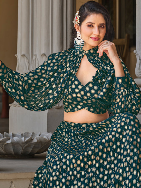 Bottle Green Lehenga Choli