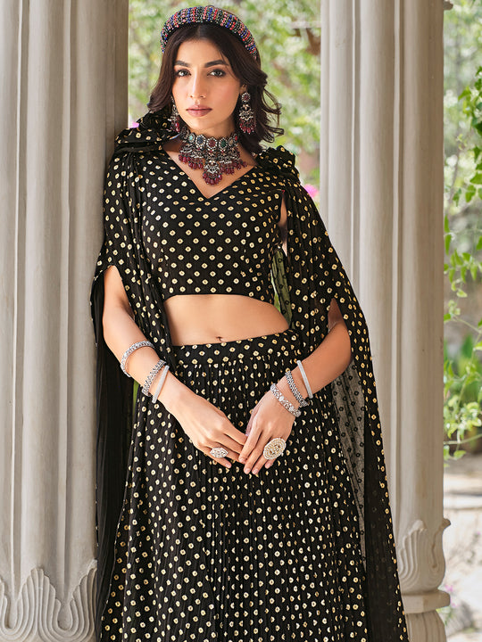 Jet Black Lehenga Choli