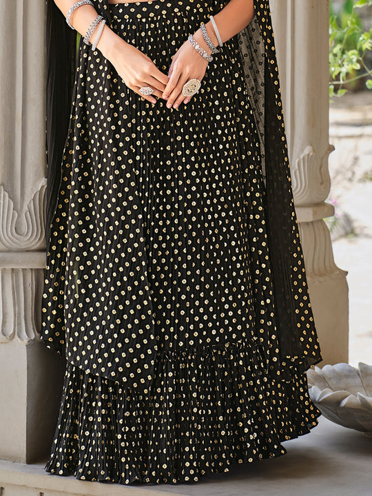 Jet Black Lehenga Choli