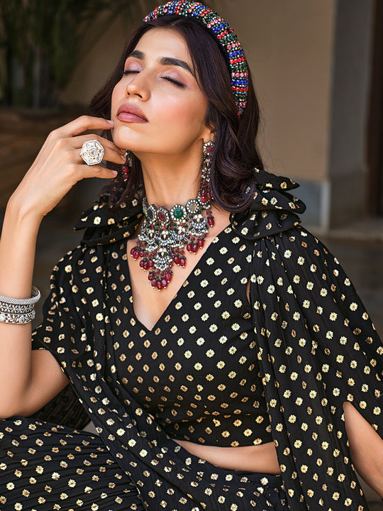 Jet Black Lehenga Choli