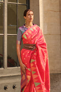 Orange Kadhi Silk Saree With Blouse Piece